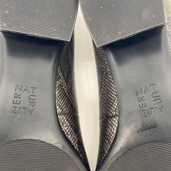 Naturalizer feather snake bronze metallic pointed toe, comfort slip -on pump Siz - Picture 9 of 11